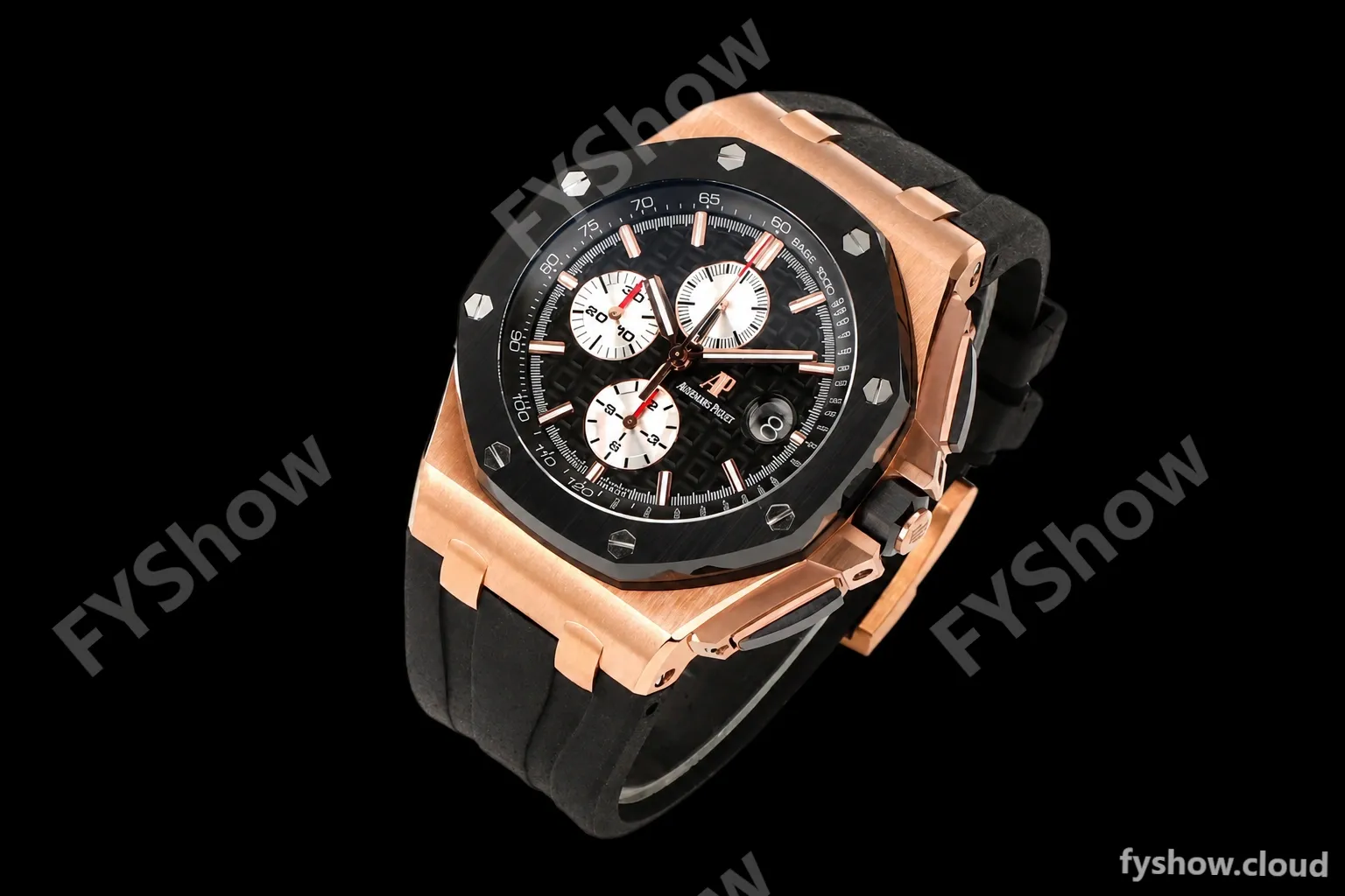 Audemars Piguet - AP ROO Chronograph 44mm RG/CER/RU Blk/Wht JJF A3126 Mod - Image 3