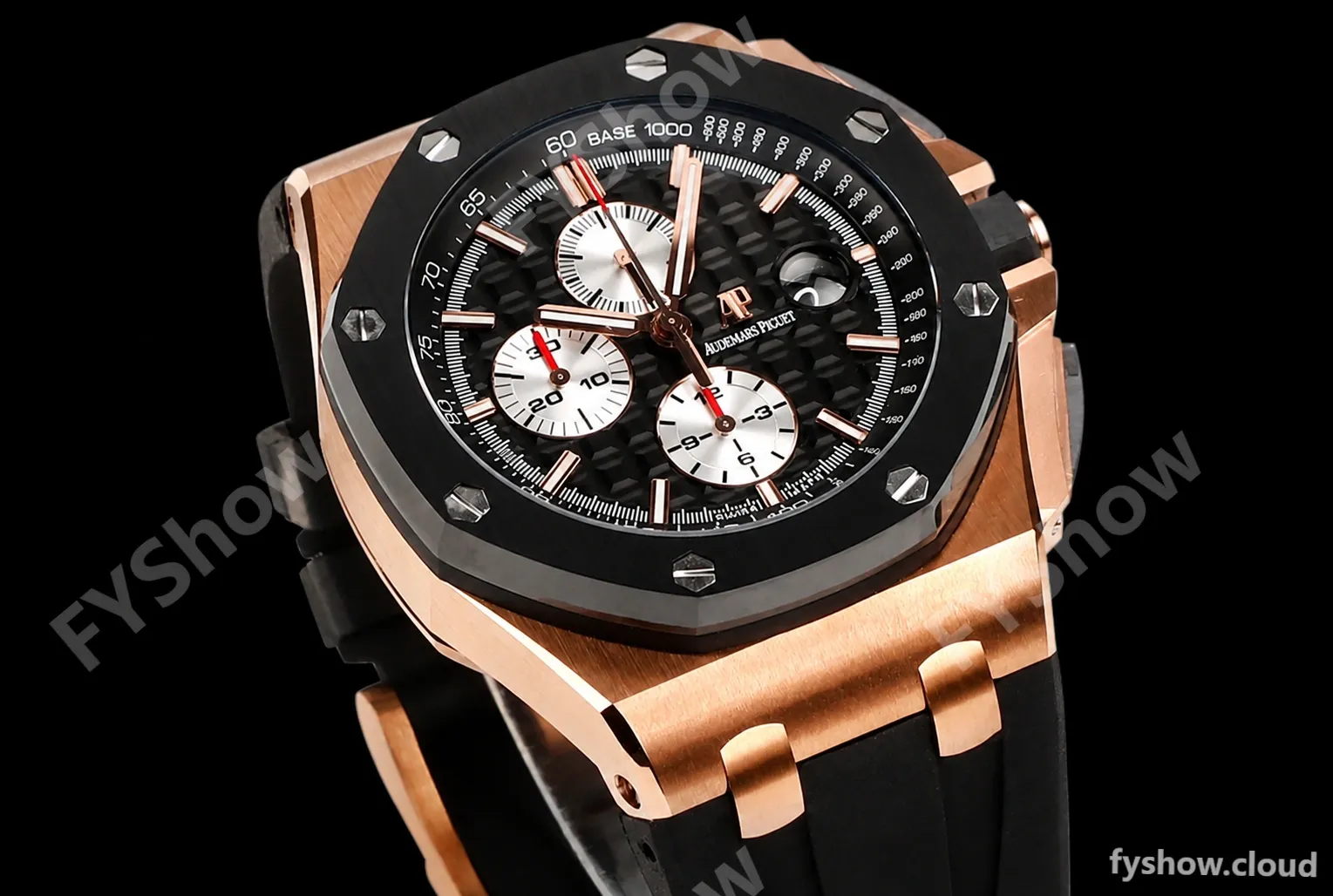 Audemars Piguet - AP ROO Chronograph 44mm RG/CER/RU Blk/Wht JJF A3126 Mod - Image 5