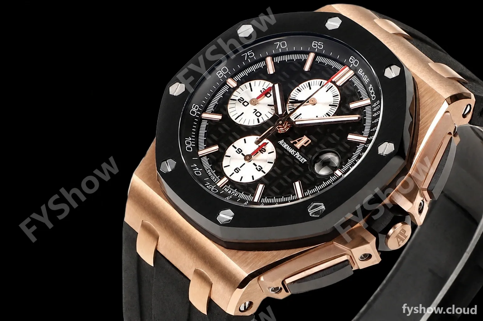 Audemars Piguet - AP ROO Chronograph 44mm RG/CER/RU Blk/Wht JJF A3126 Mod - Image 9