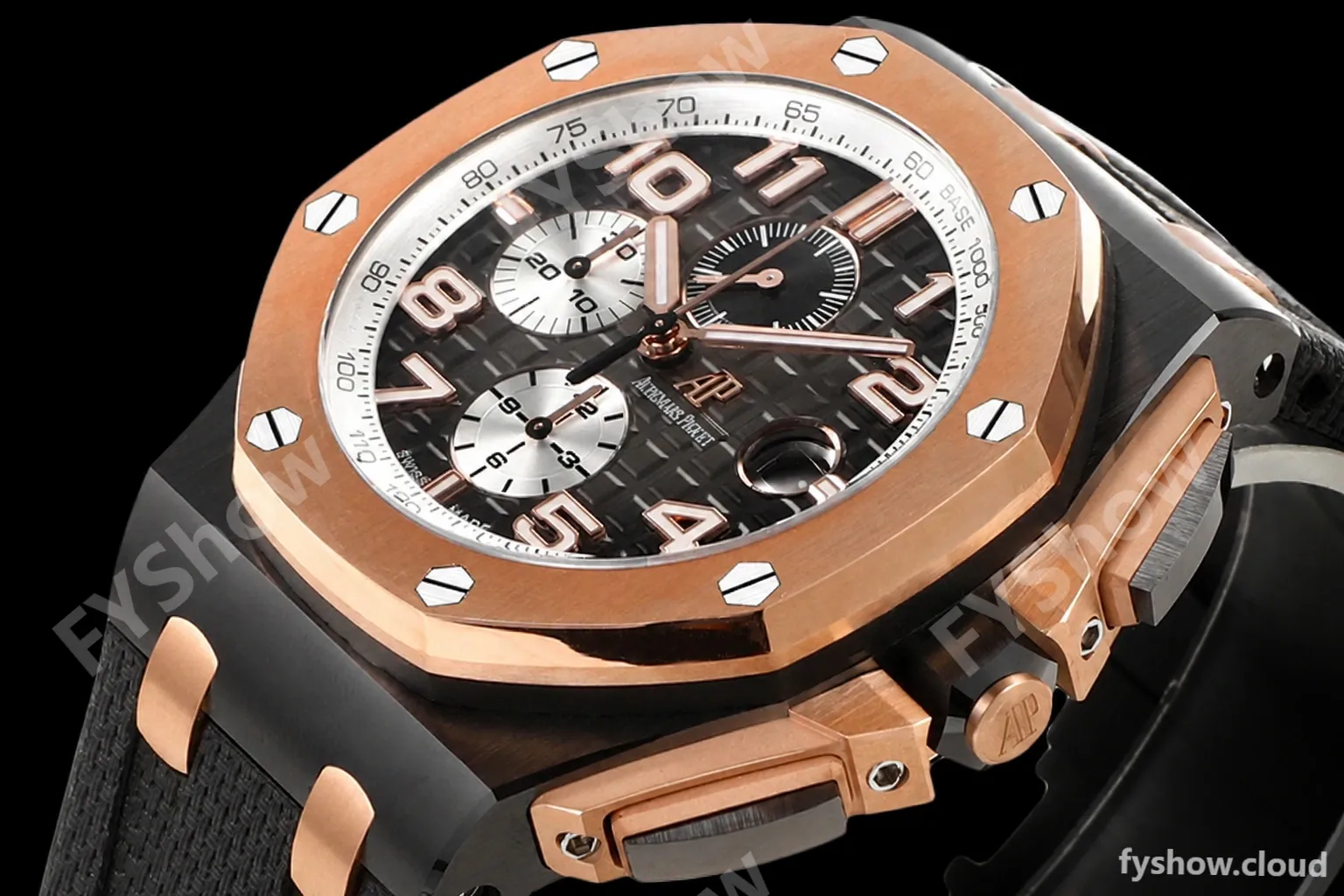Audemars Piguet - AP ROO Chronograph 44mm CER/RG/RU Blk/Wht JJF A3126 Mod - Image 2
