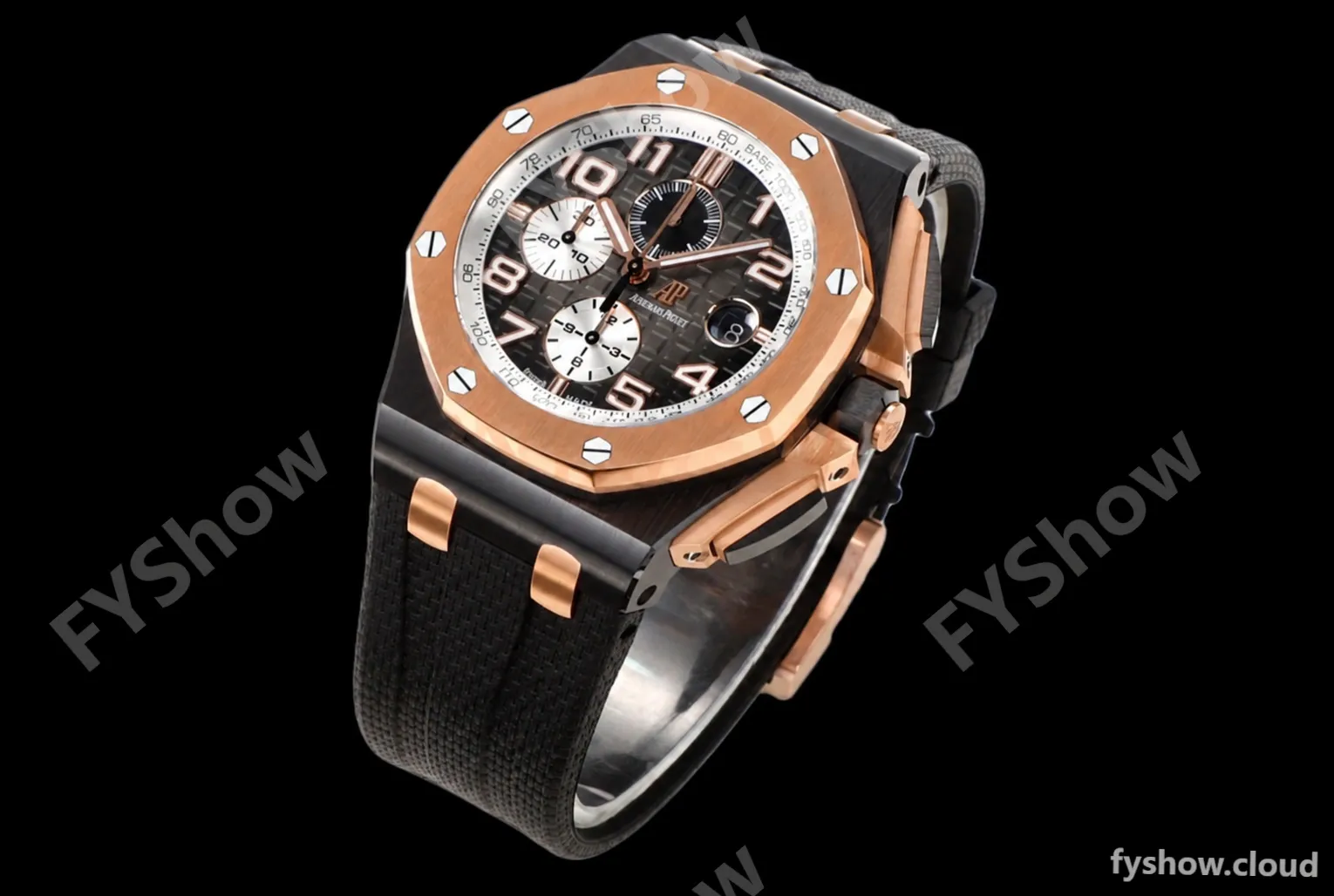 Audemars Piguet - AP ROO Chronograph 44mm CER/RG/RU Blk/Wht JJF A3126 Mod - Image 9
