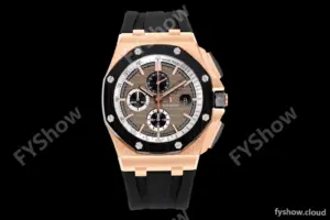 Audemars Piguet - AP ROO Chronograph 44mm RG/CER/RU Grey/Blk JJF A3126 Mod