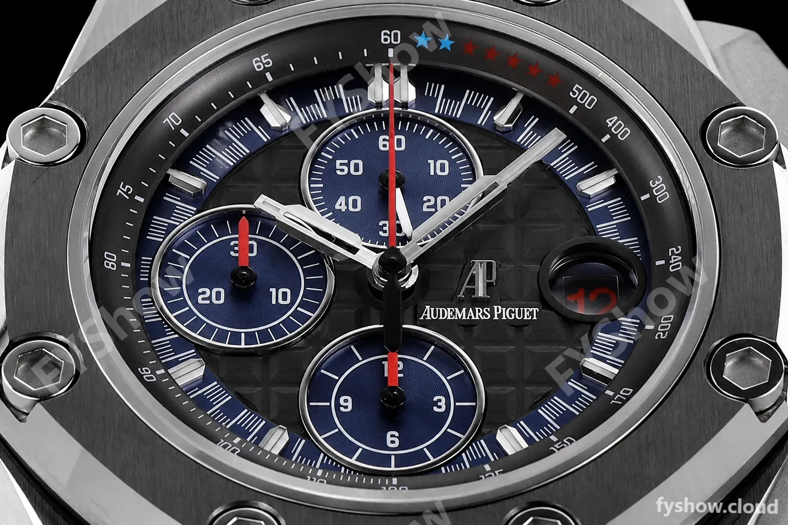 Audemars Piguet - AP ROO Chronograph 44mm SS/CER/RU Grey/Blue JJF A3126 Mod - Image 2