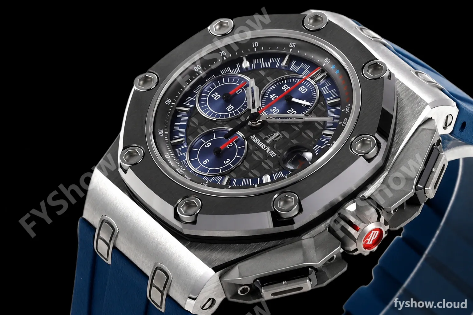 Audemars Piguet - AP ROO Chronograph 44mm SS/CER/RU Grey/Blue JJF A3126 Mod - Image 3