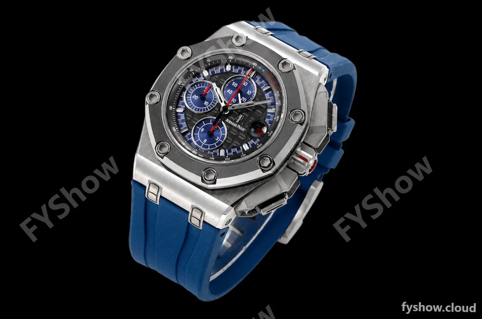 Audemars Piguet - AP ROO Chronograph 44mm SS/CER/RU Grey/Blue JJF A3126 Mod - Image 4