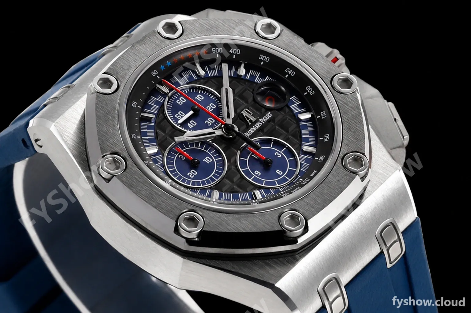 Audemars Piguet - AP ROO Chronograph 44mm SS/CER/RU Grey/Blue JJF A3126 Mod - Image 7
