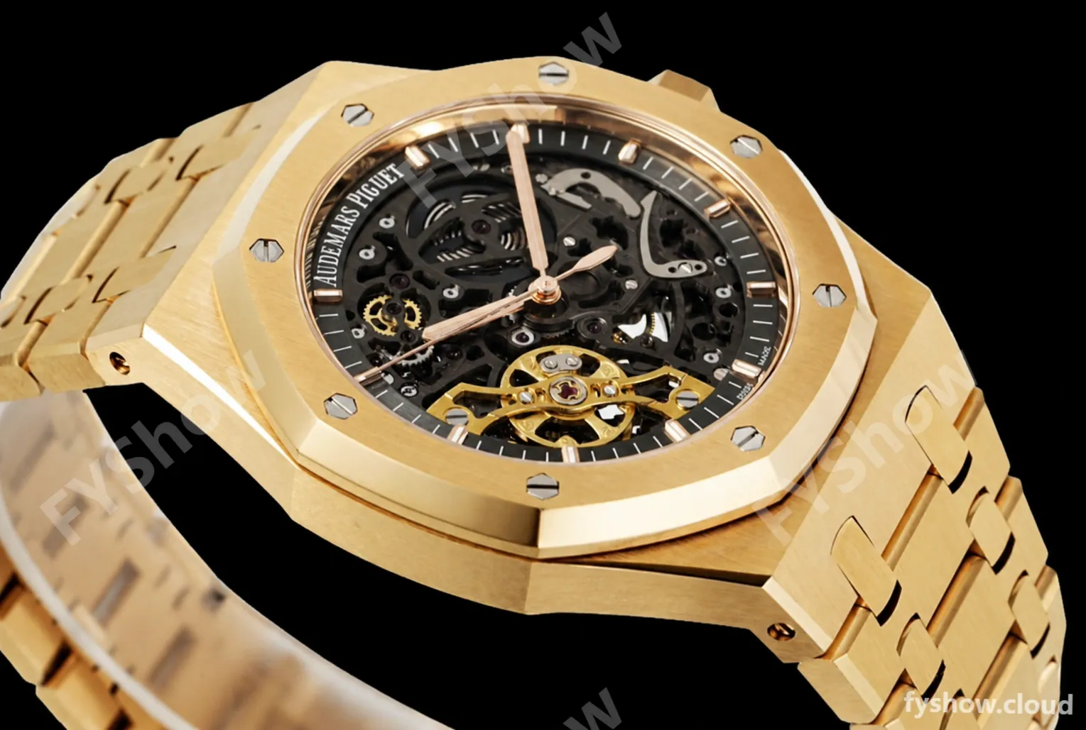 Audemars Piguet - Royal Oak 15407BA 41mm Open Worked YG/YG Skeleton ZF A3132 - Image 4