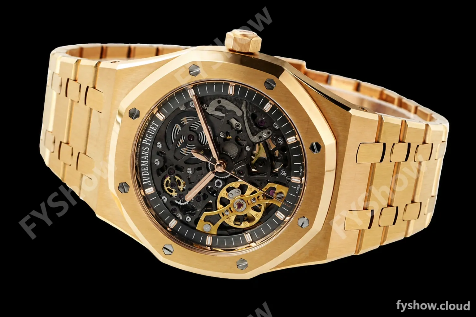 Audemars Piguet - Royal Oak 15407BA 41mm Open Worked YG/YG Skeleton ZF A3132 - Image 6