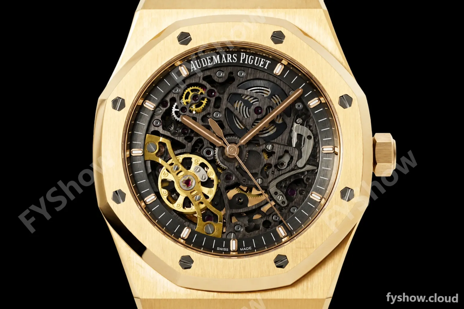 Audemars Piguet - Royal Oak 15407BA 41mm Open Worked YG/YG Skeleton ZF A3132 - Image 7