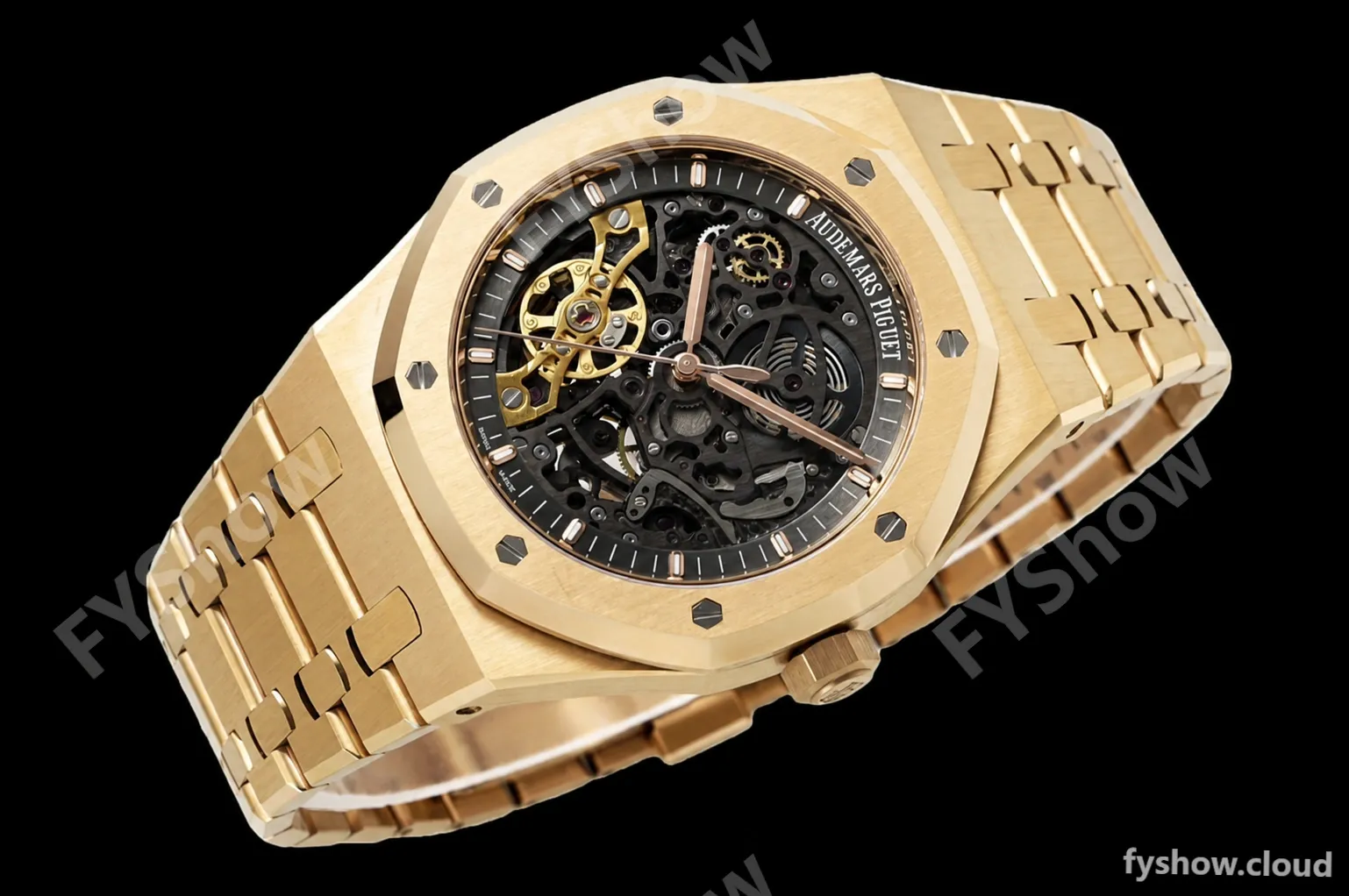 Audemars Piguet - Royal Oak 15407BA 41mm Open Worked YG/YG Skeleton ZF A3132 - Image 9