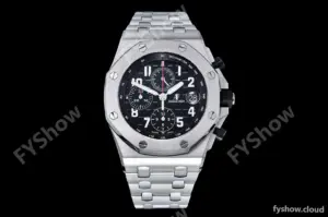 Audemars Piguet - AP ROO Chronograph SS/SS Black/Num APF A3126 Mod