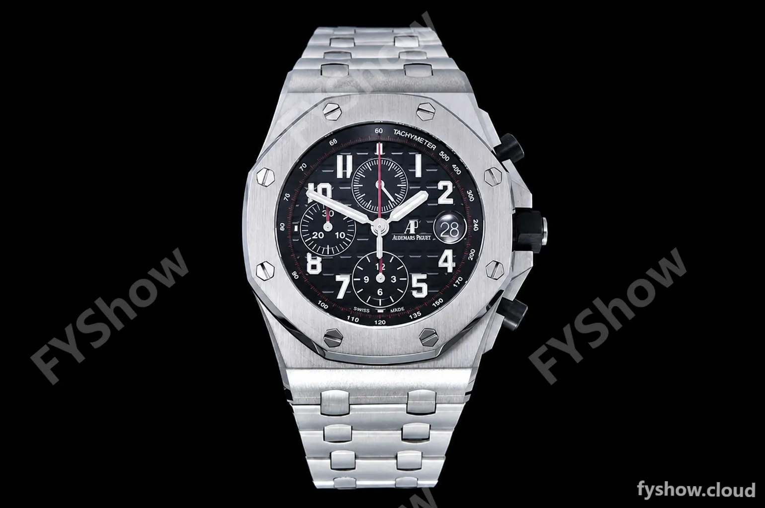 Audemars Piguet - AP ROO Chronograph SS/SS Black/Num APF A3126 Mod