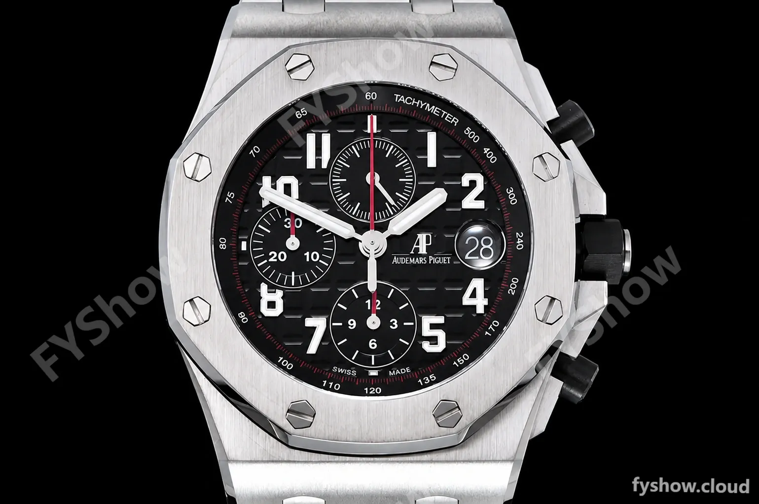 Audemars Piguet - AP ROO Chronograph SS/SS Black/Num APF A3126 Mod - Image 2