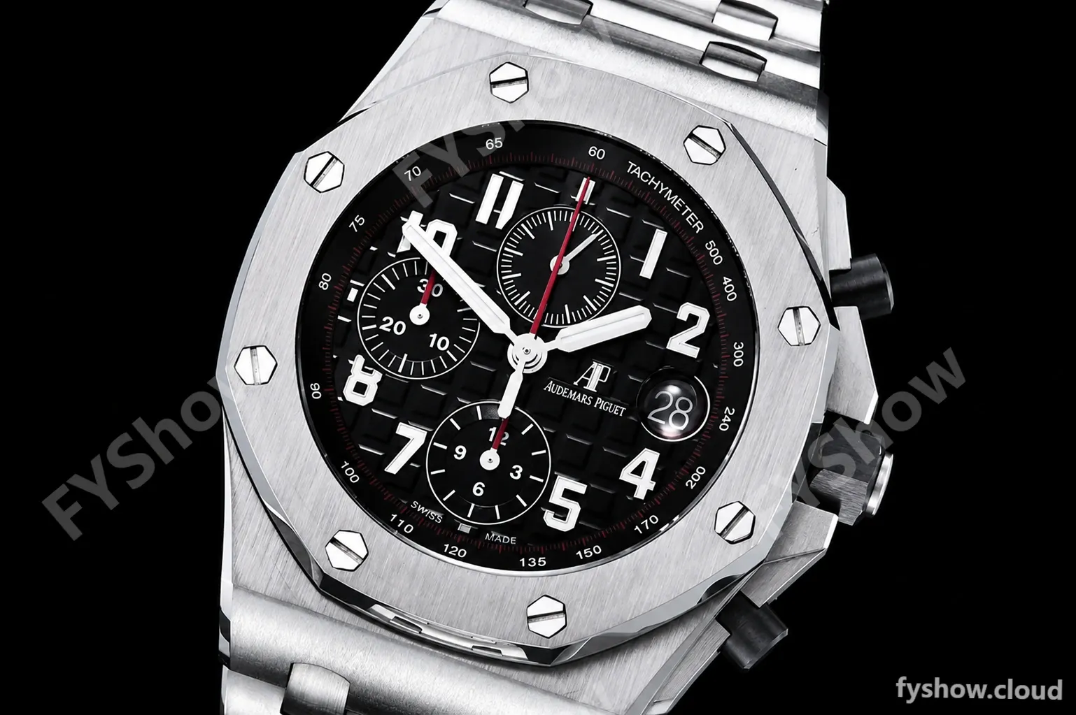 Audemars Piguet - AP ROO Chronograph SS/SS Black/Num APF A3126 Mod - Image 4