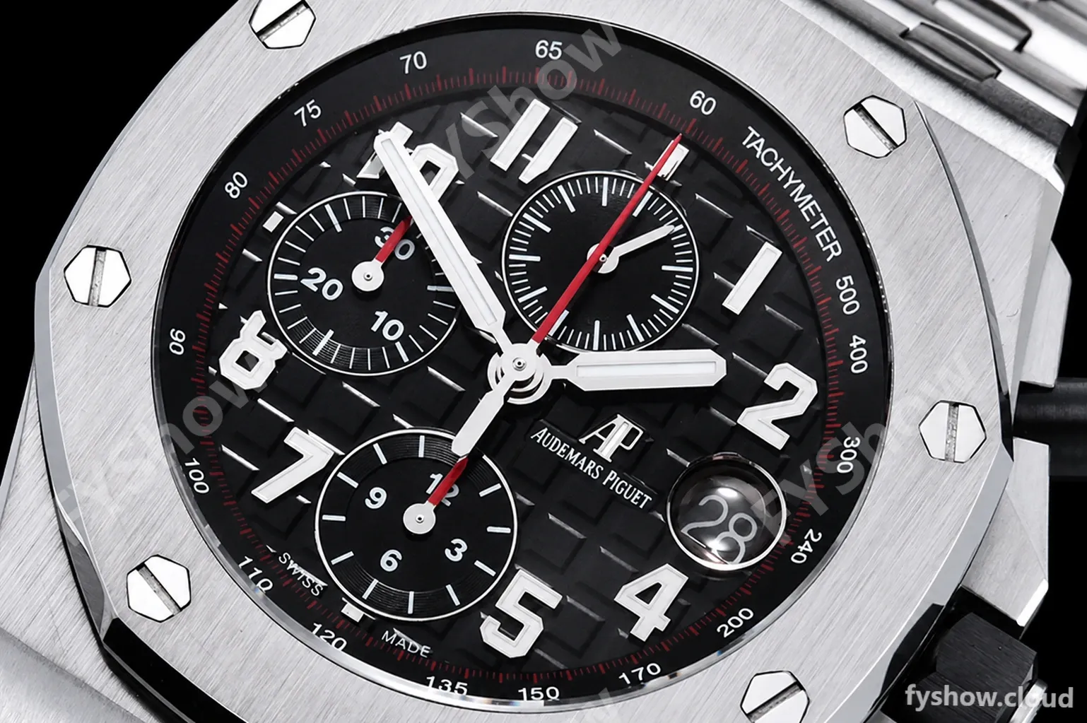 Audemars Piguet - AP ROO Chronograph SS/SS Black/Num APF A3126 Mod - Image 5