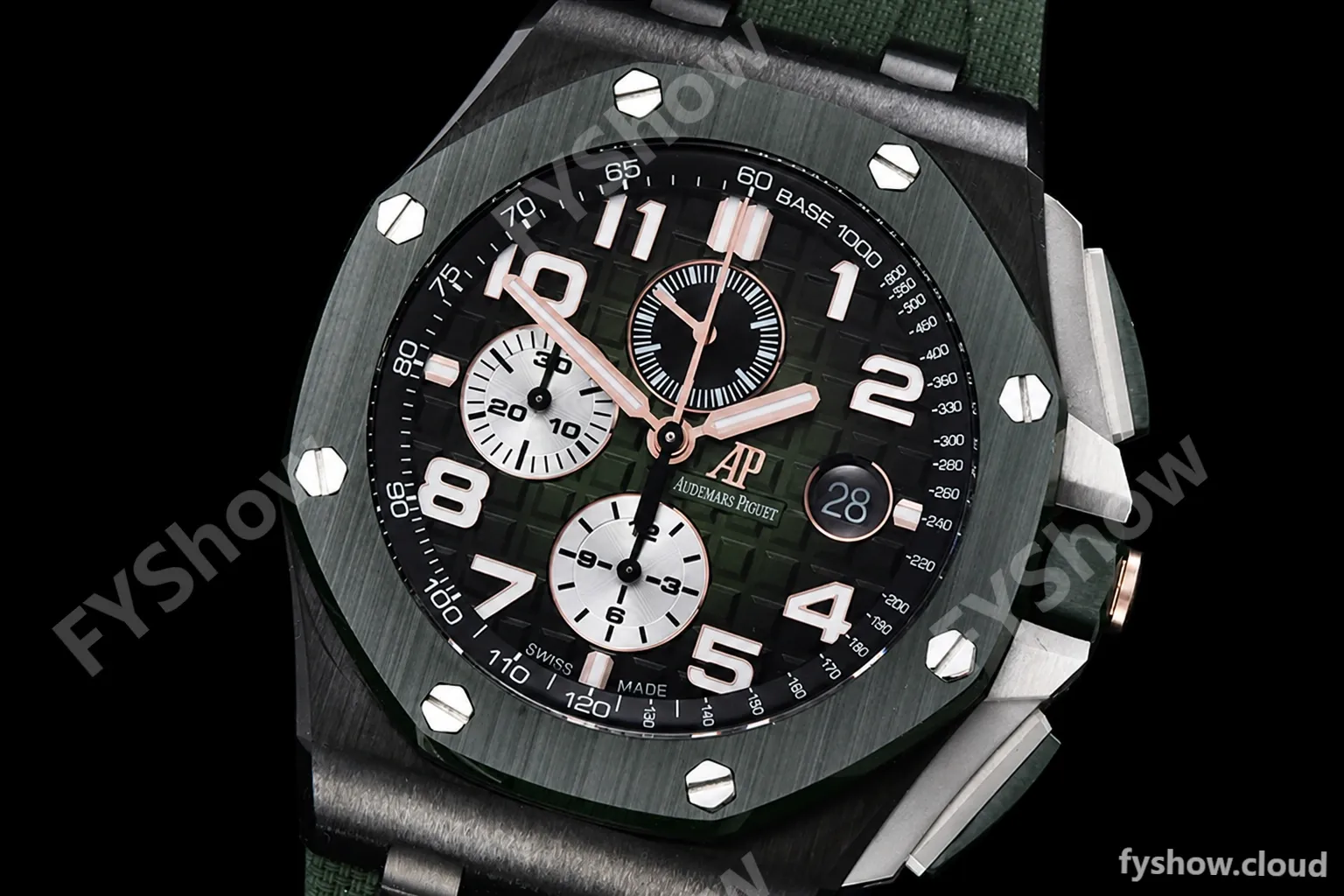 Audemars Piguet - AP ROO Chronograph Grn CER/RU G-Grn/Num APF A3126 Mod - Image 4