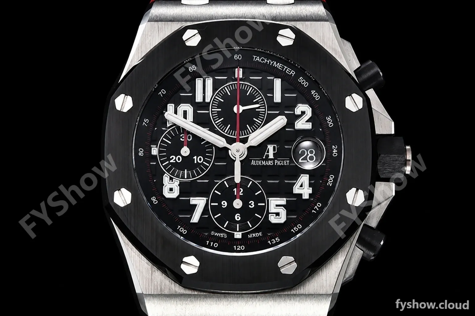 Audemars Piguet - AP ROO Chronograph SS/RU Black/Num APF A3126 Mod - Image 2