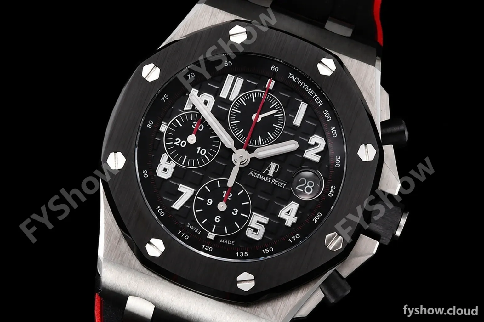 Audemars Piguet - AP ROO Chronograph SS/RU Black/Num APF A3126 Mod - Image 4