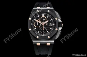Audemars Piguet - AP ROO Chronograph CER/RU Black/Stk/RG APF A3126 Mod