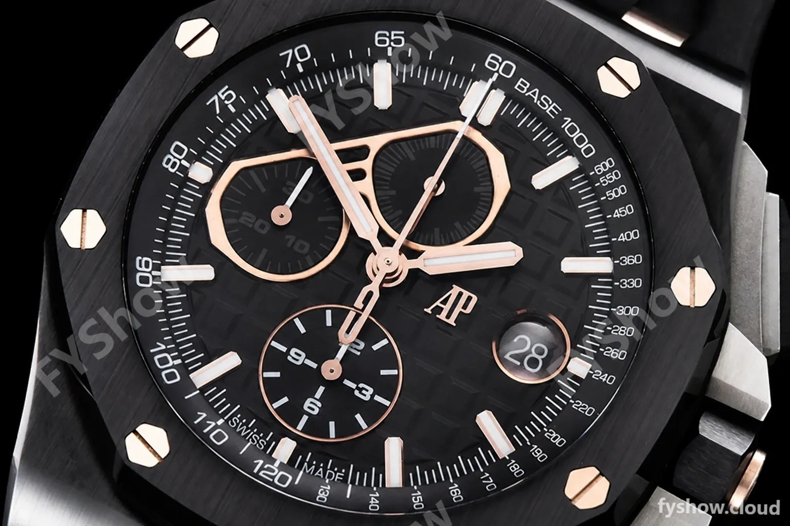 Audemars Piguet - AP ROO Chronograph CER/RU Black/Stk/RG APF A3126 Mod - Image 5