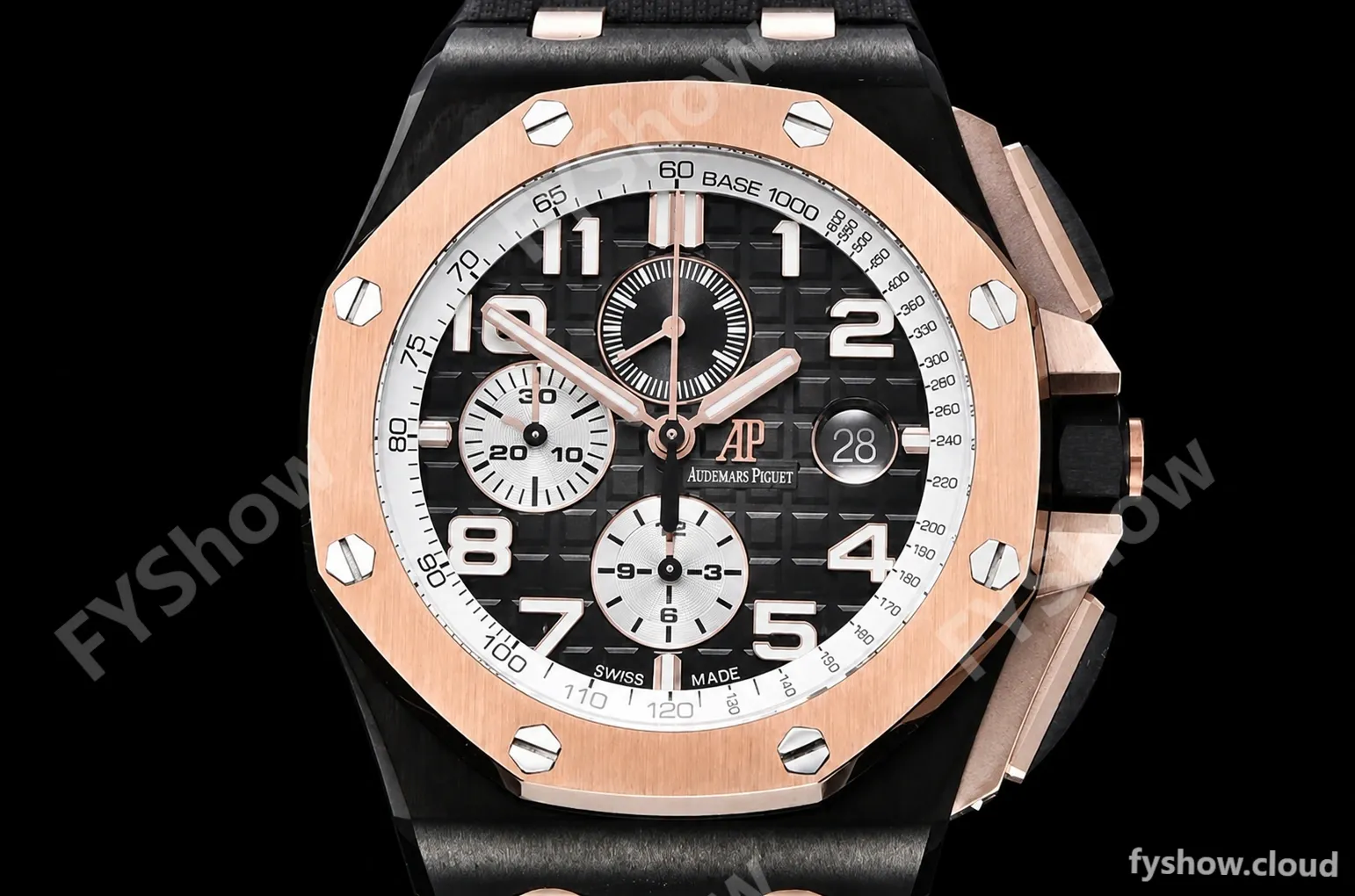 Audemars Piguet - AP ROO Chronograph RG CER/RU G-Blue/Num APF A3126 Mod - Image 2