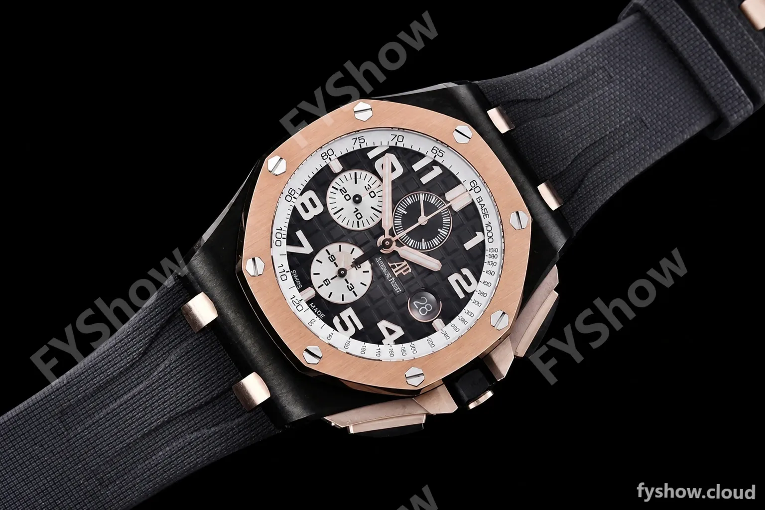 Audemars Piguet - AP ROO Chronograph RG CER/RU G-Blue/Num APF A3126 Mod - Image 3