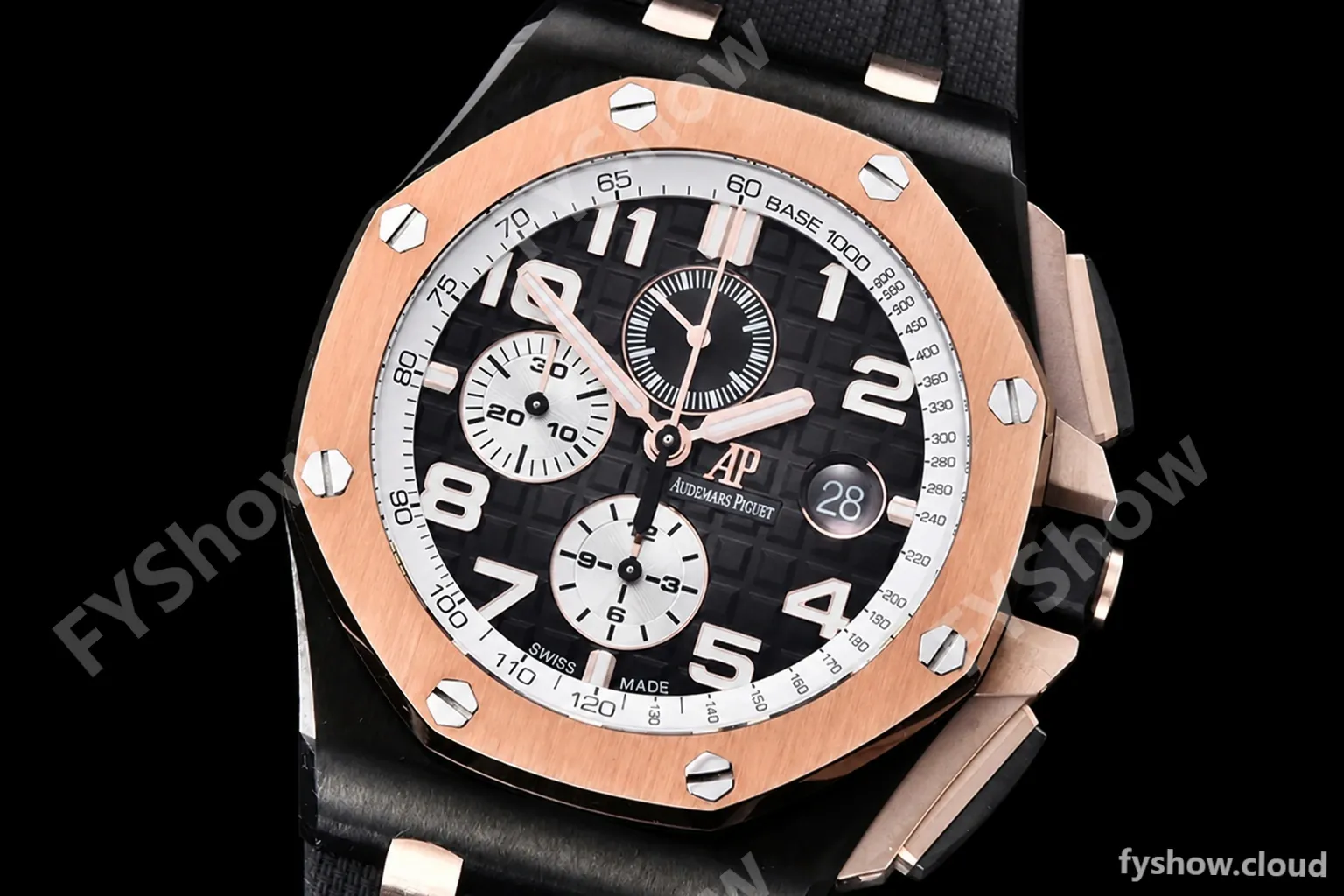 Audemars Piguet - AP ROO Chronograph RG CER/RU G-Blue/Num APF A3126 Mod - Image 4