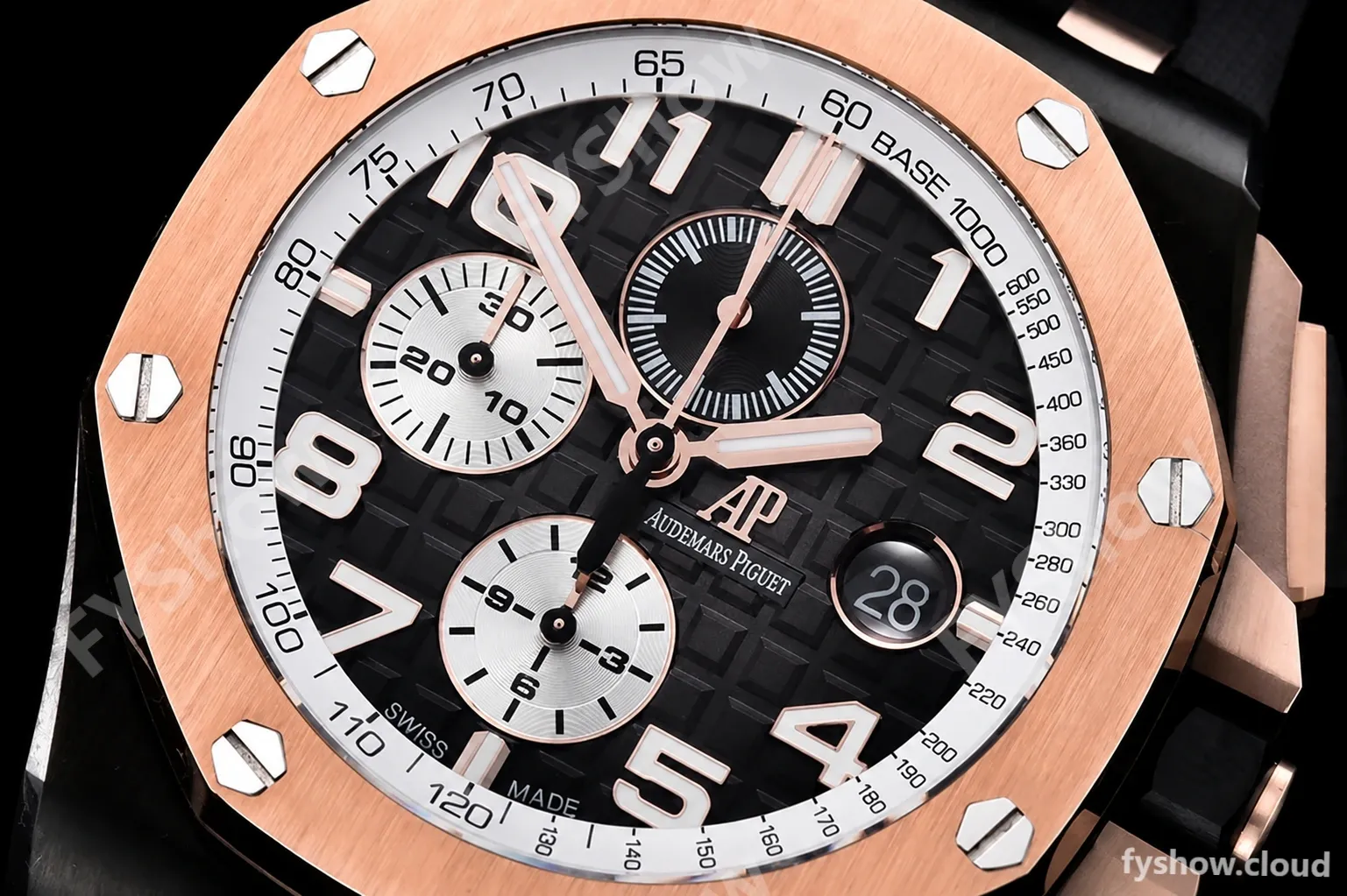 Audemars Piguet - AP ROO Chronograph RG CER/RU G-Blue/Num APF A3126 Mod - Image 5