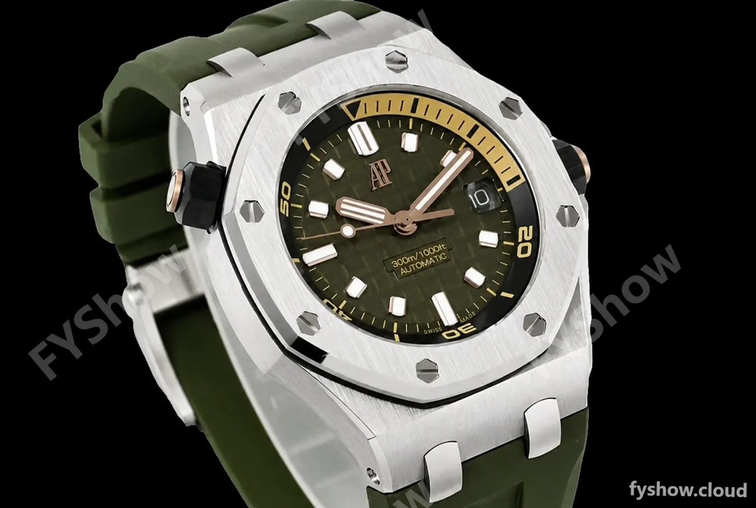 Audemars Piguet - Royal Oak Diver 15720ST 42mm SS/RU Green APF A4308 - Image 5
