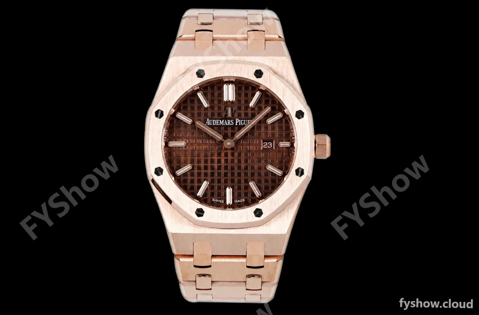 Audemars Piguet - Royal Oak Ladies 67650OR 33mm RG/RG Brn/Stk ZF Swiss Qtz