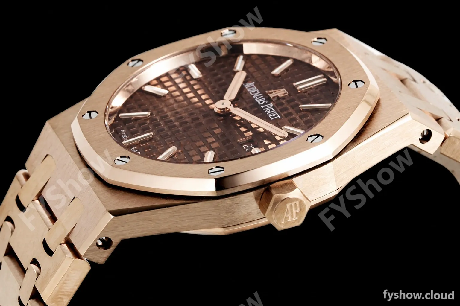 Audemars Piguet - Royal Oak Ladies 67650OR 33mm RG/RG Brn/Stk ZF Swiss Qtz - Image 5