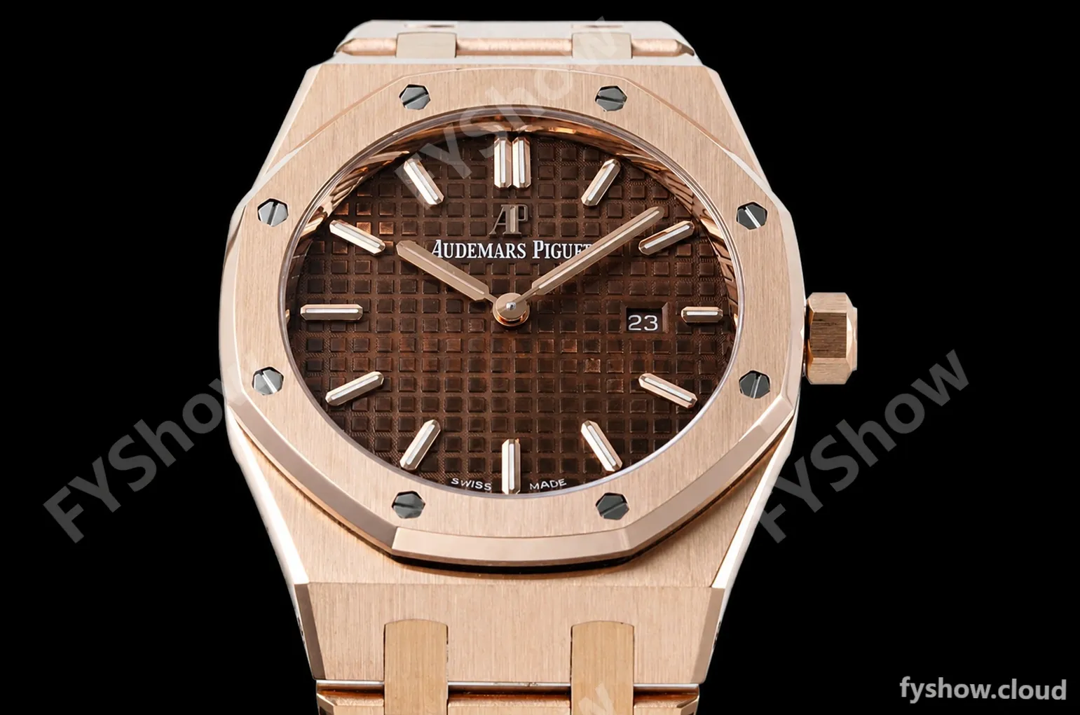 Audemars Piguet - Royal Oak Ladies 67650OR 33mm RG/RG Brn/Stk ZF Swiss Qtz - Image 9