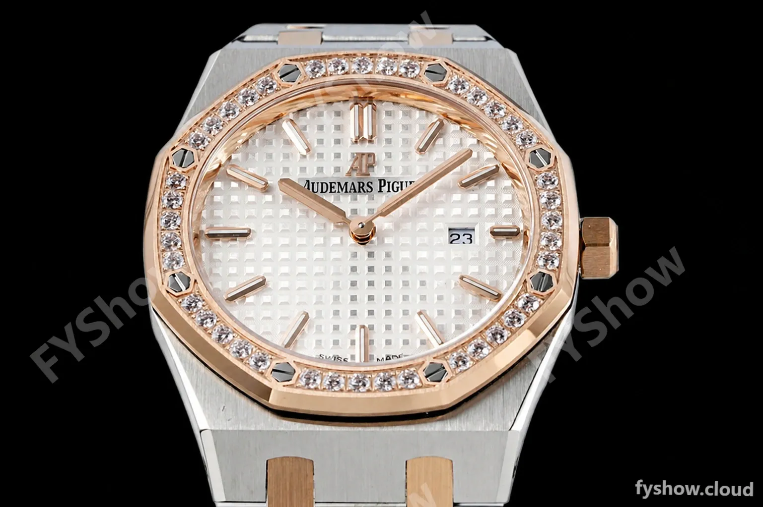 Audemars Piguet - Royal Oak Ladies 67651SR 33mm Dia RG/SS Wht/Stk ZF Swiss Qtz - Image 2