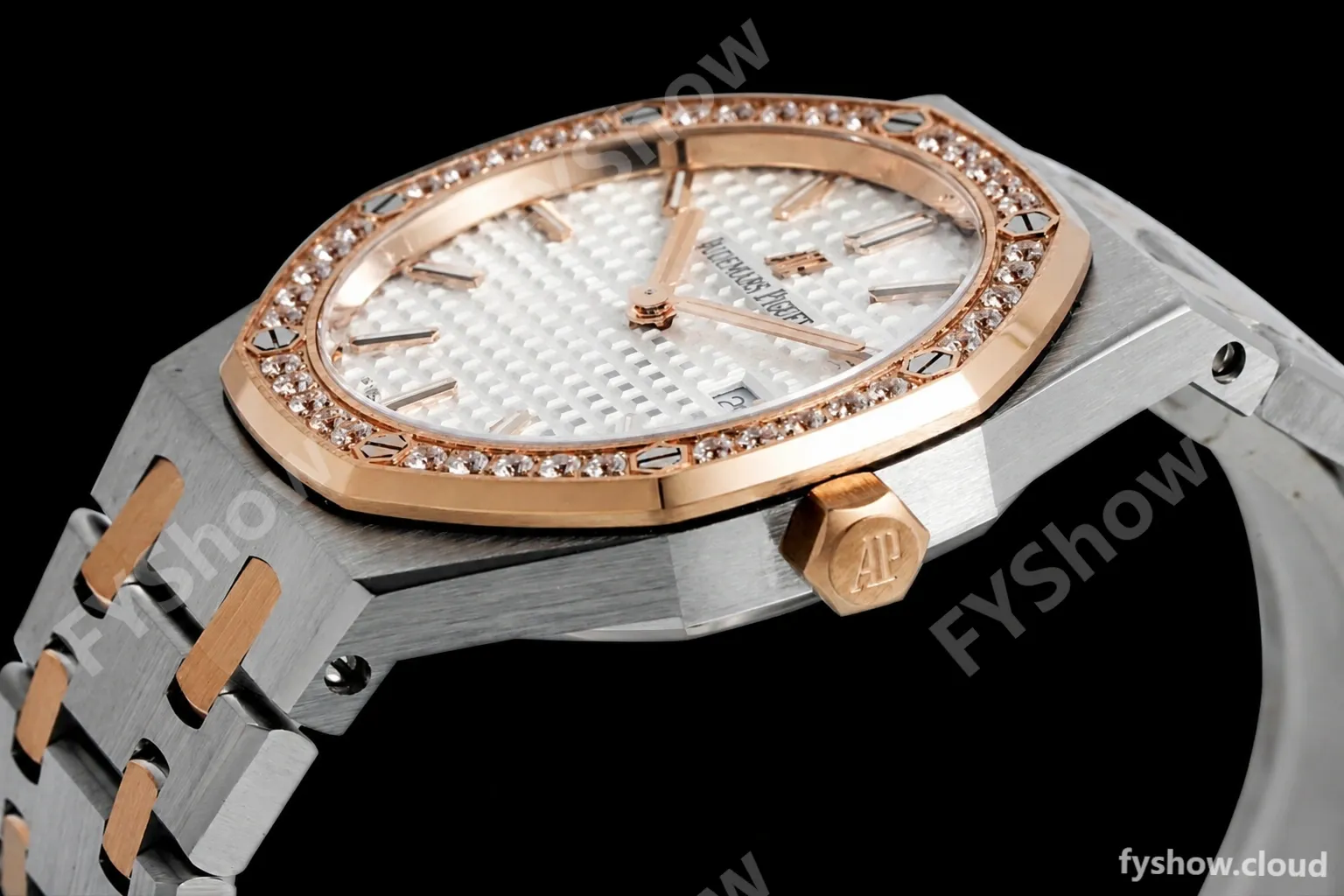 Audemars Piguet - Royal Oak Ladies 67651SR 33mm Dia RG/SS Wht/Stk ZF Swiss Qtz - Image 5