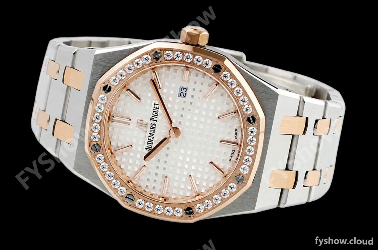 Audemars Piguet - Royal Oak Ladies 67651SR 33mm Dia RG/SS Wht/Stk ZF Swiss Qtz - Image 6
