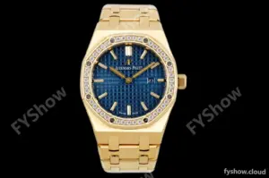 Audemars Piguet - Royal Oak Ladies 67651BA 33mm Dia YG/YG Blue/Stk ZF Swiss Qtz