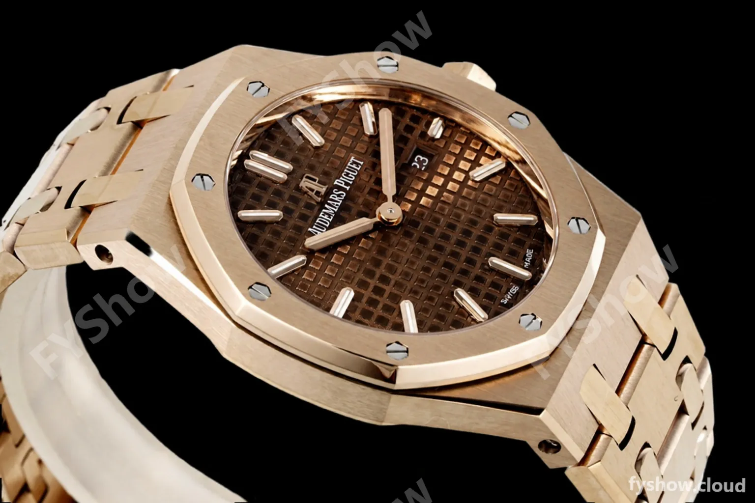 Audemars Piguet - Royal Oak Ladies 67650OR 33mm RG/RG Brn/Stk ZF Swiss Qtz - Image 8