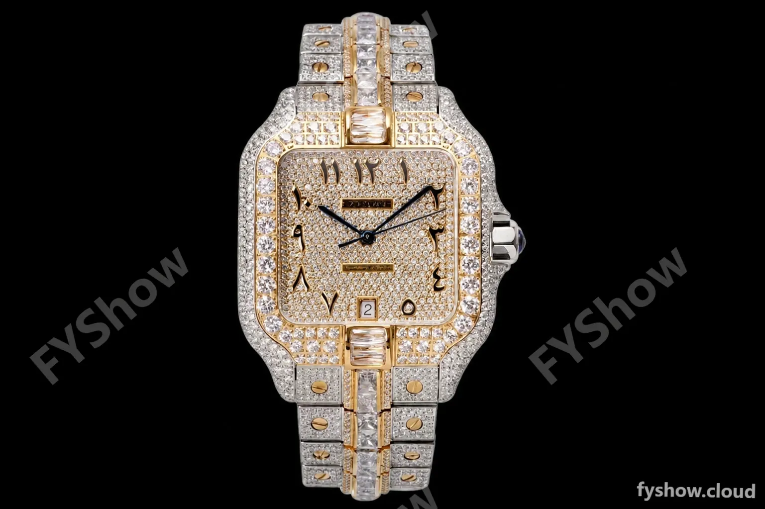 Cartier - Santos De Cartier Mens Automatic 40mm Diamond YG/SS Dia/Ara TWF A2824