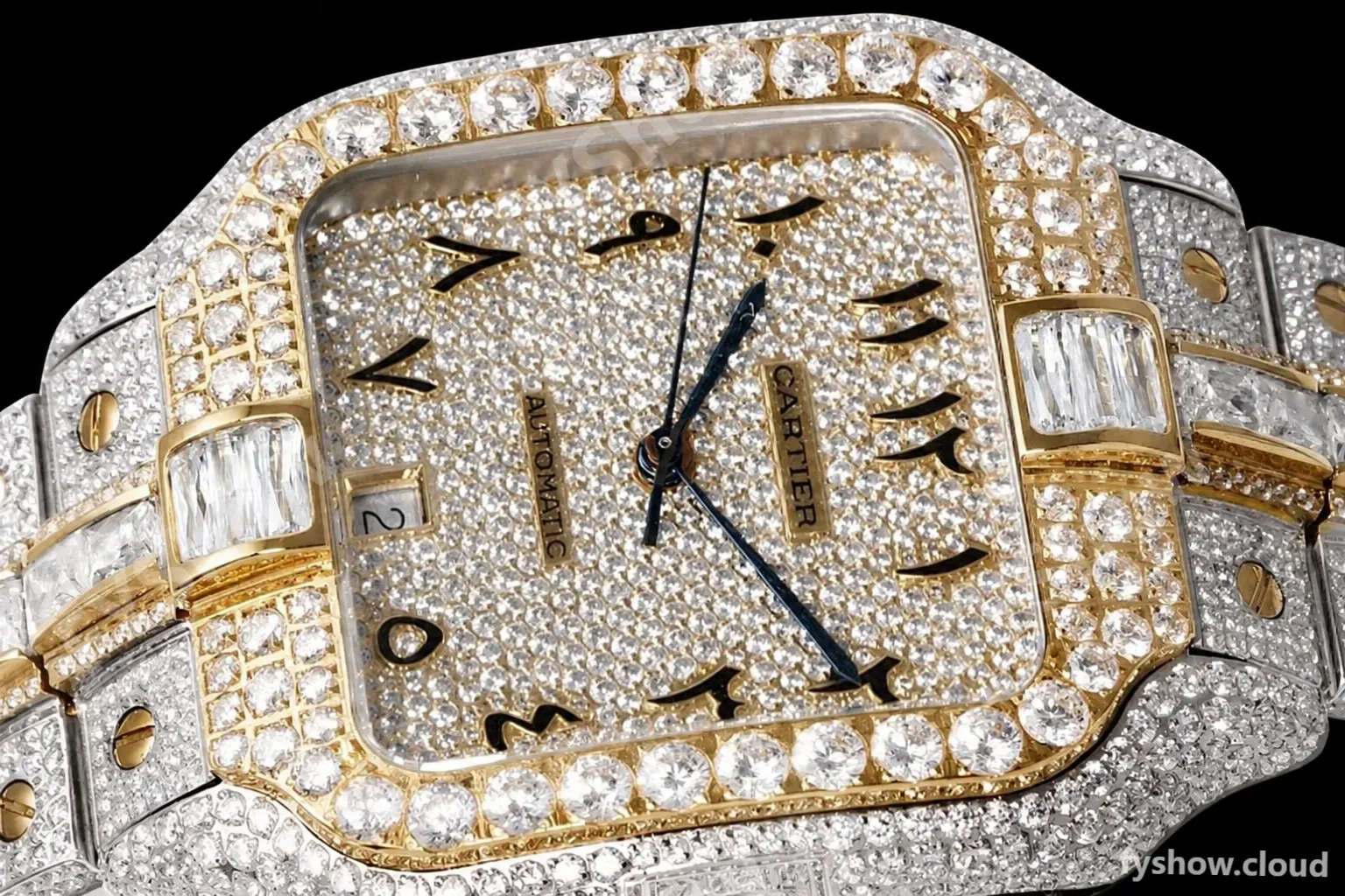 Cartier - Santos De Cartier Mens Automatic 40mm Diamond YG/SS Dia/Ara TWF A2824 - Image 3