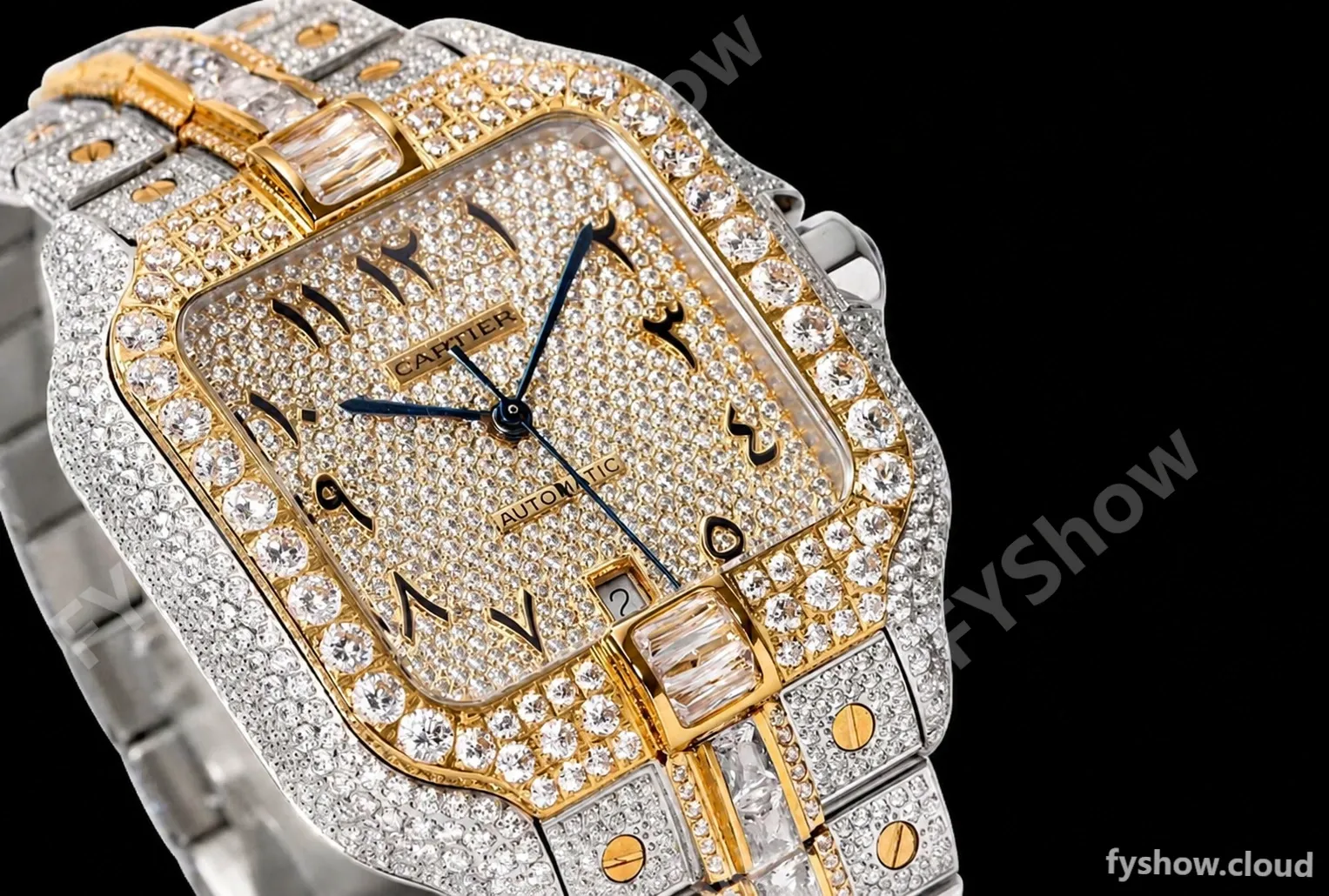 Cartier - Santos De Cartier Mens Automatic 40mm Diamond YG/SS Dia/Ara TWF A2824 - Image 7