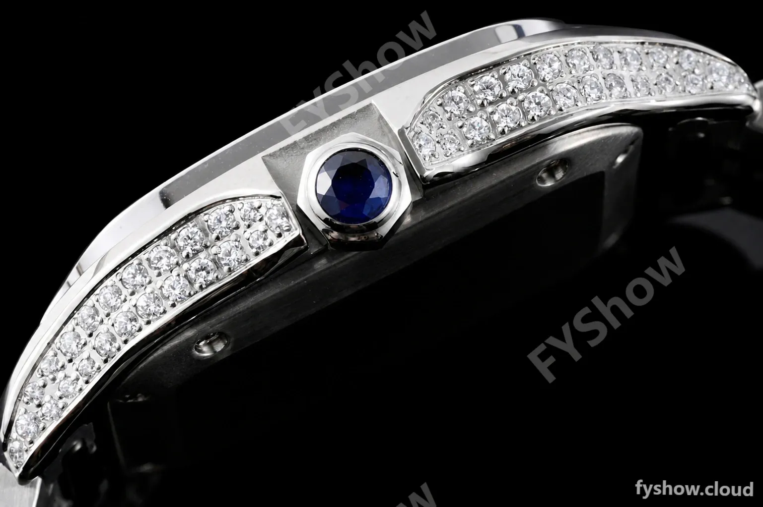 Cartier - Santos De Cartier 35mm Automatic Full Diams SS/SS White BVF MY9039 - Image 7