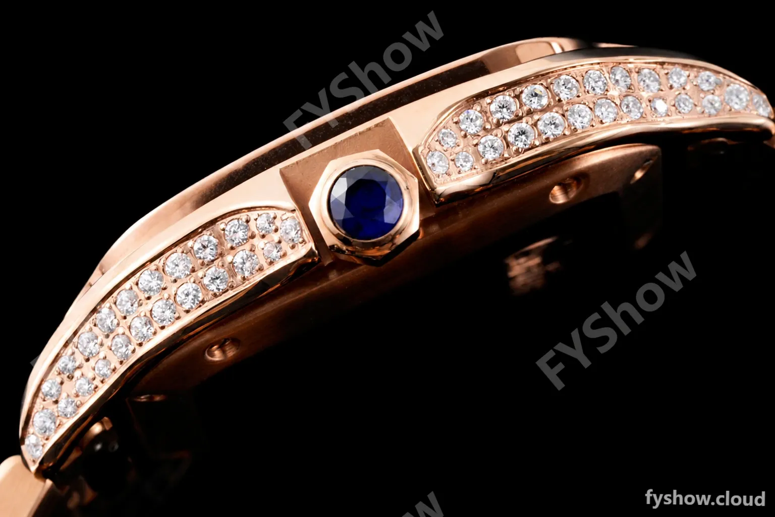 Cartier - Santos De Cartier 35mm Automatic Full Diams RG/RG White BVF MY9039 - Image 2