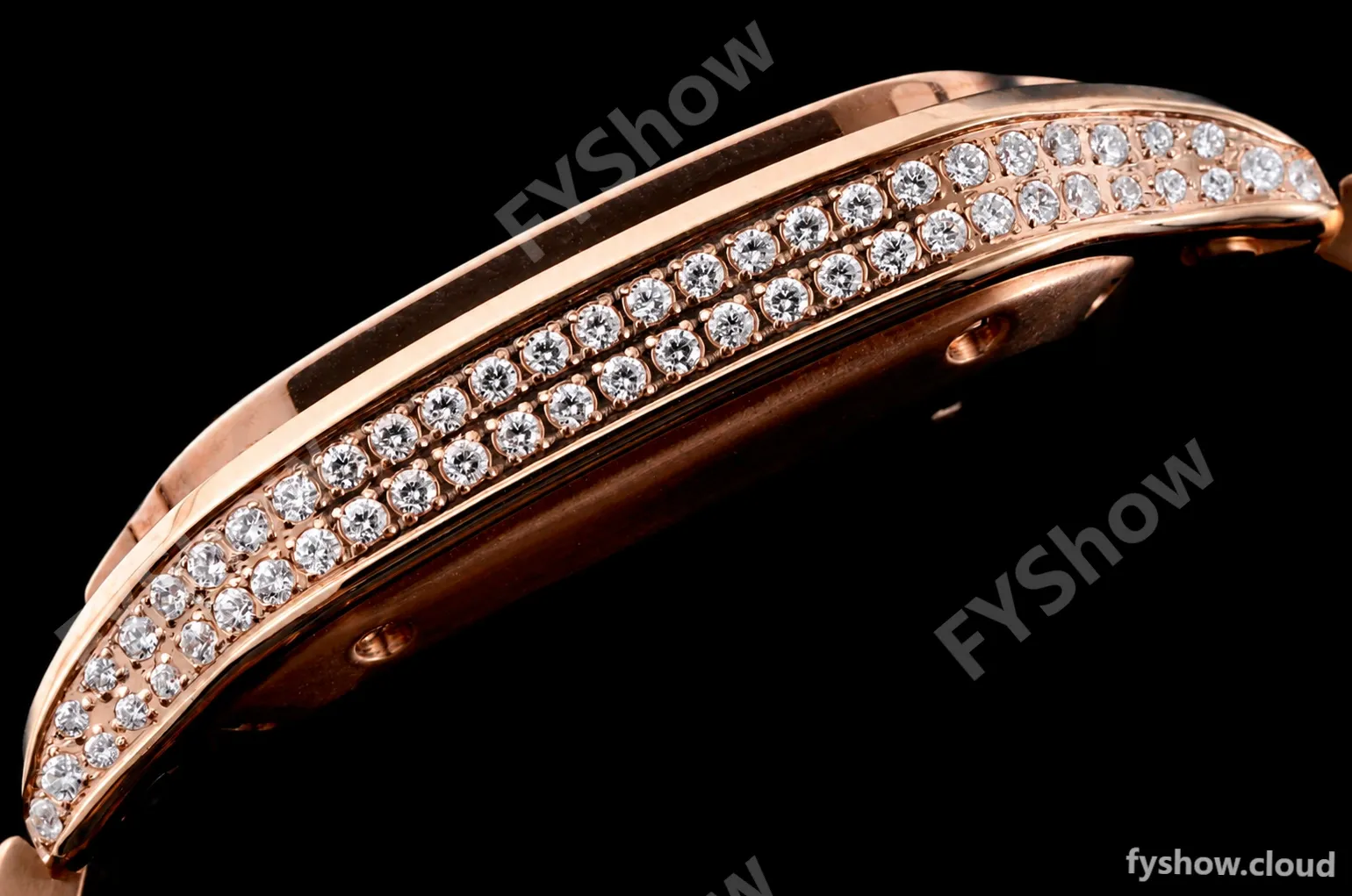 Cartier - Santos De Cartier 35mm Automatic Full Diams RG/RG White BVF MY9039 - Image 9