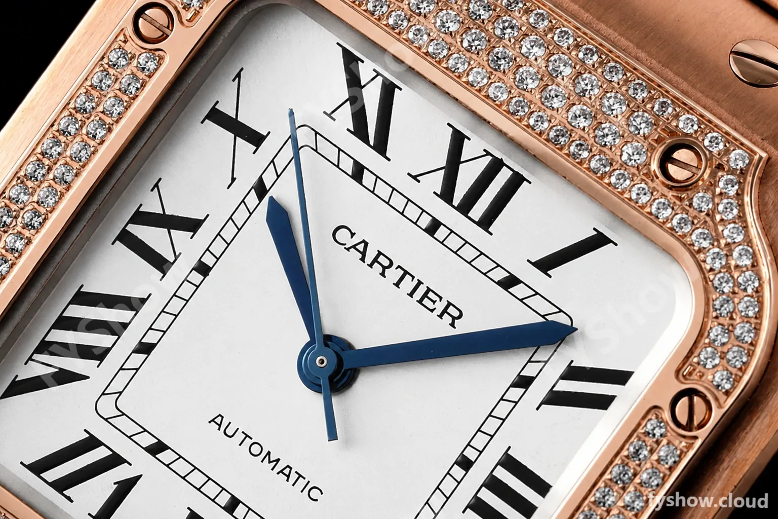 Cartier - Santos De Cartier 35mm Automatic Diams RG/RG White BVF MY9039 - Image 12