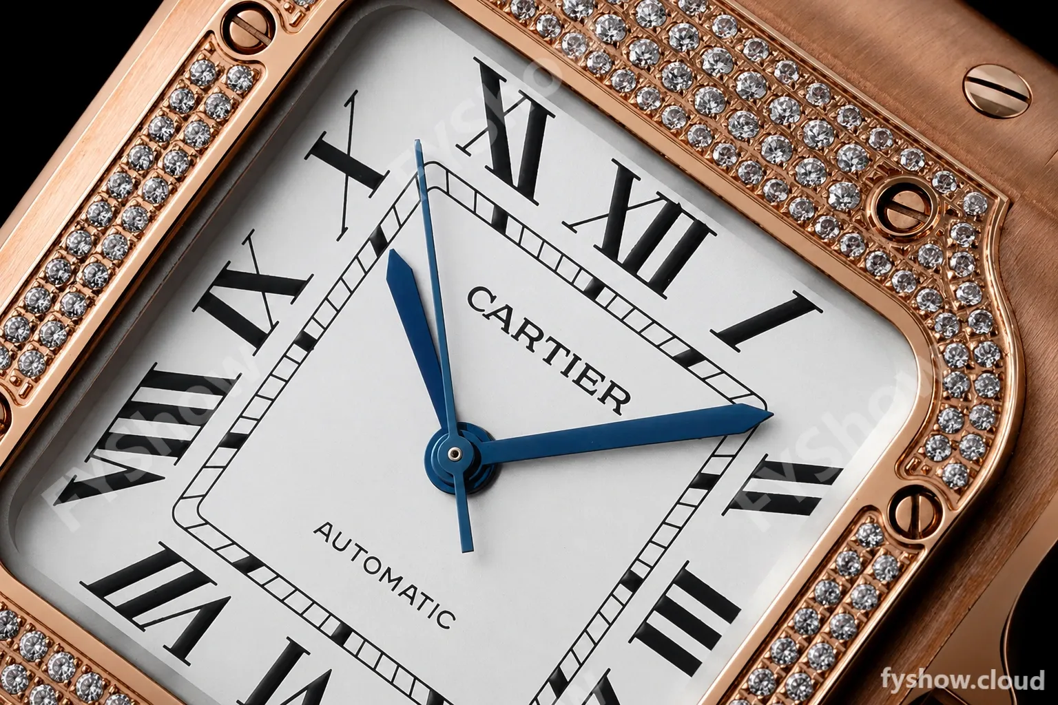 Cartier - Santos De Cartier 35mm Automatic Diams RG/RG White BVF MY9039 - Image 11
