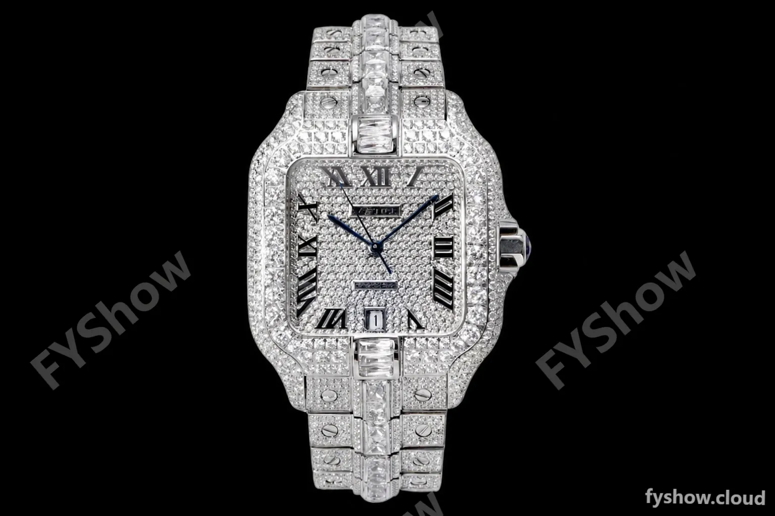 Cartier - Santos De Cartier Mens Automatic 40mm Diamond SS/SS Dia/Rmn TWF A2824 - Image 2