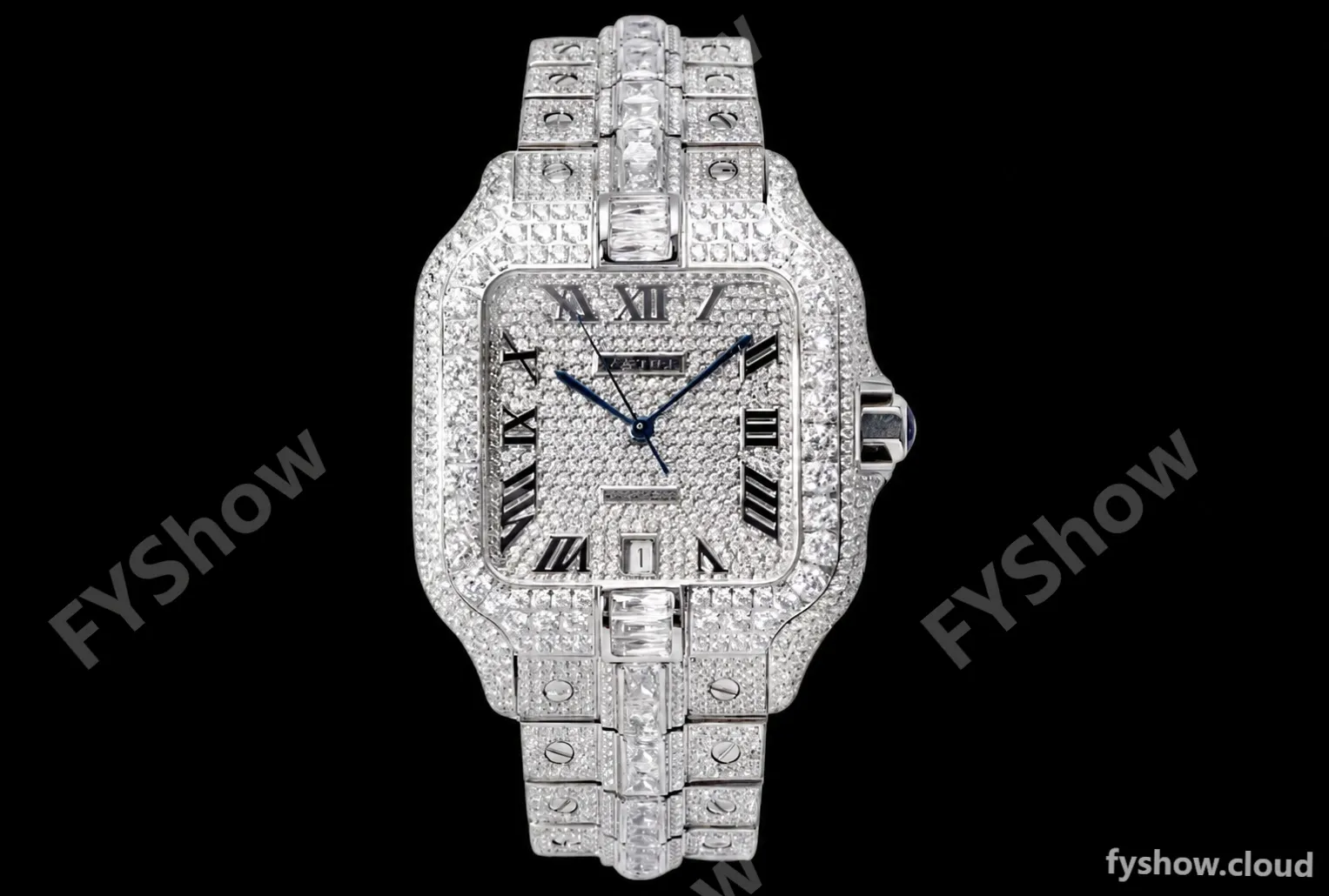 Cartier - Santos De Cartier Mens Automatic 40mm Diamond SS/SS Dia/Rmn TWF A2824