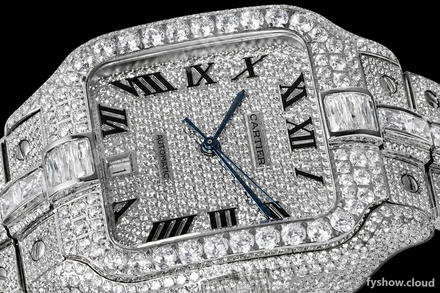 Cartier - Santos De Cartier Mens Automatic 40mm Diamond SS/SS Dia/Rmn TWF A2824 - Image 6