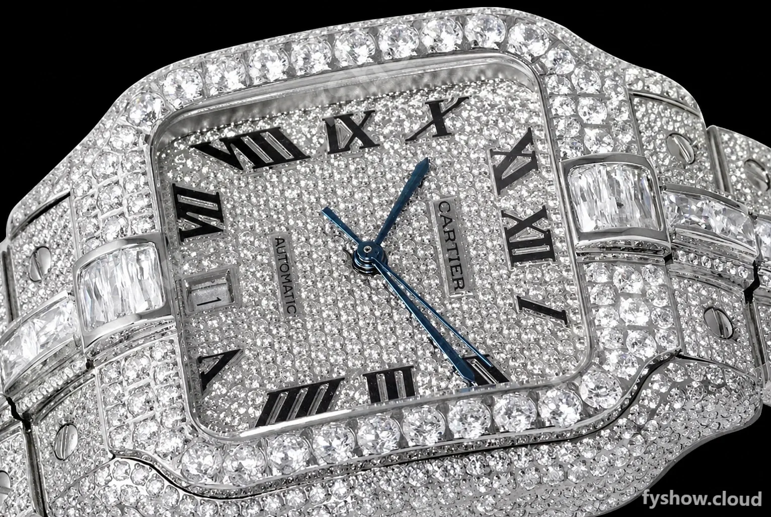 Cartier - Santos De Cartier Mens Automatic 40mm Diamond SS/SS Dia/Rmn TWF A2824 - Image 5