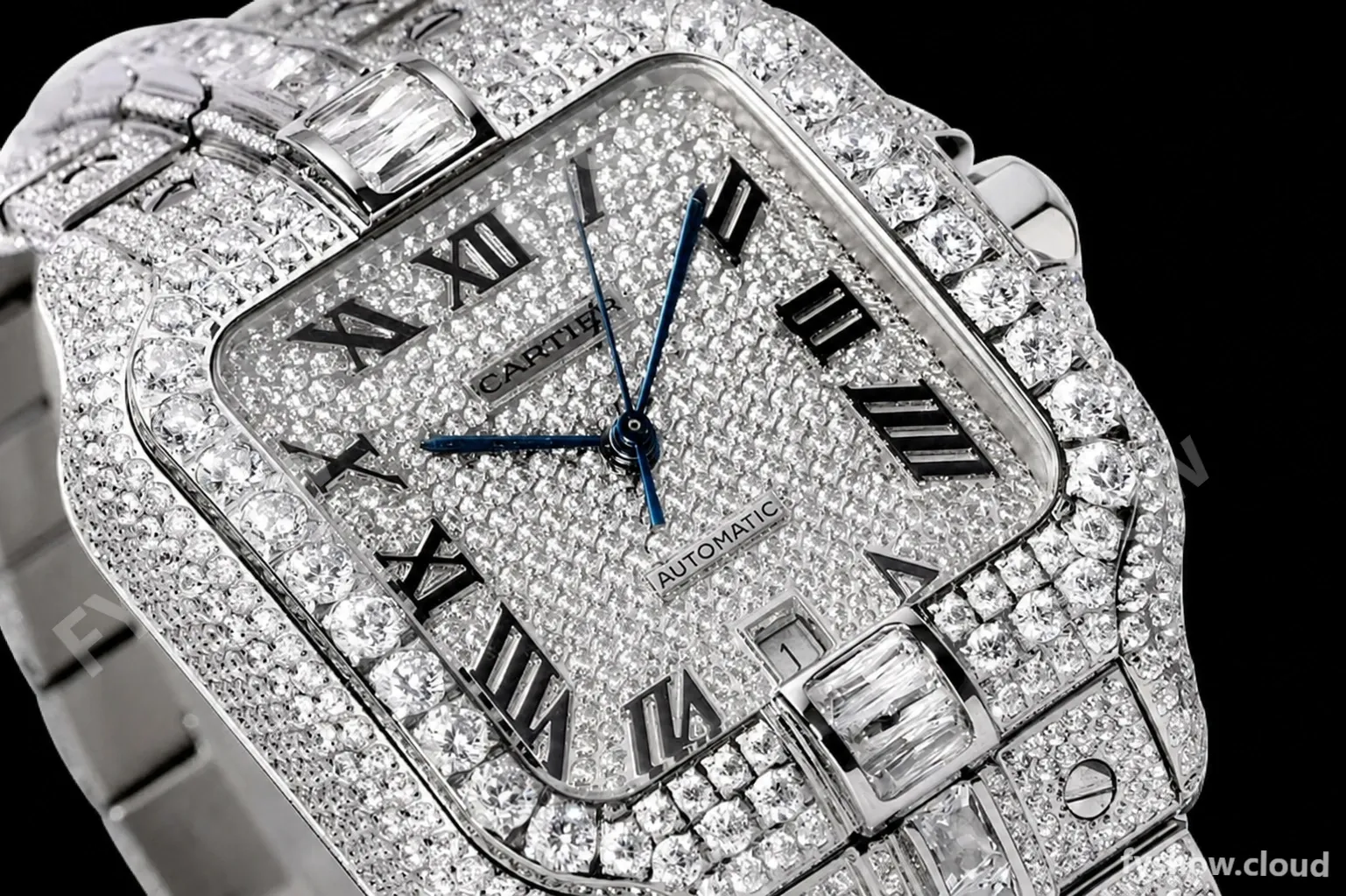 Cartier - Santos De Cartier Mens Automatic 40mm Diamond SS/SS Dia/Rmn TWF A2824 - Image 8
